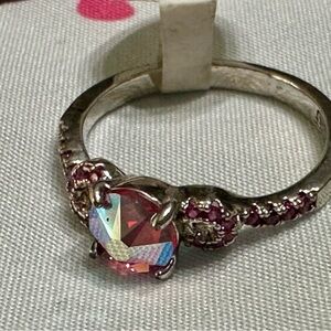 Fragrant Jewels Radiant Iridescent Pink and Silver Ring